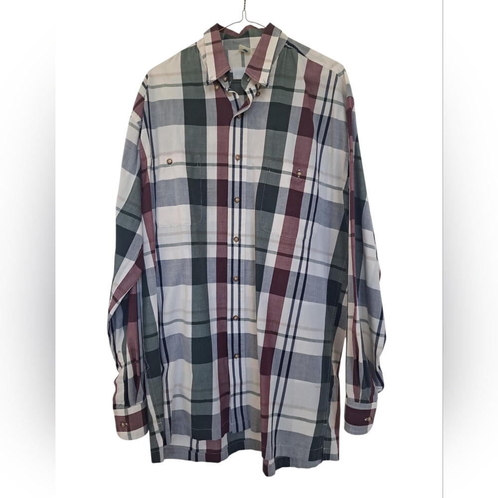 King Size Men's Long-sleeve Button-down Shirt
